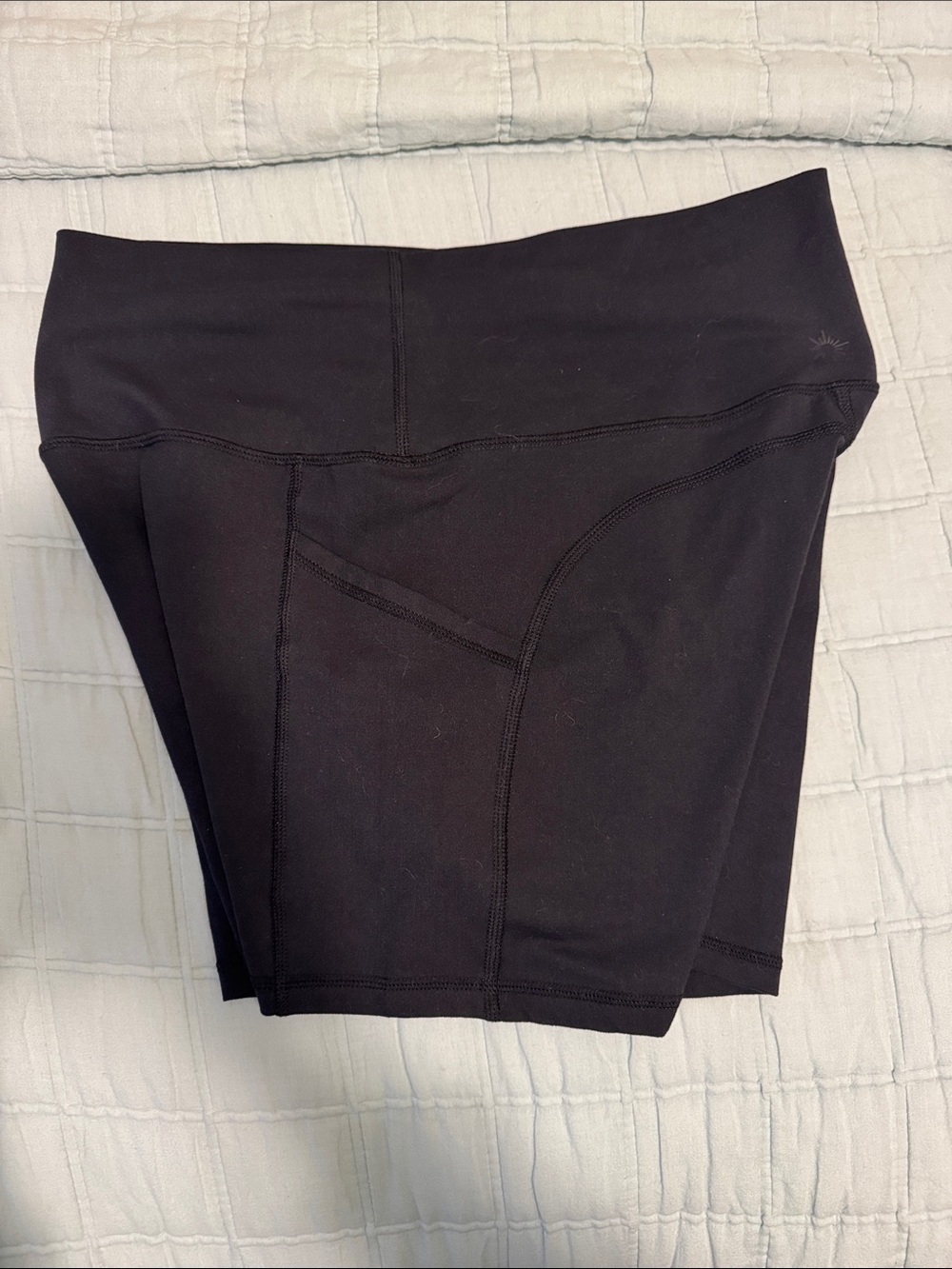 aerie Black High-Waist Athletic Shorts with Side Pockets - Picture 2 of 3